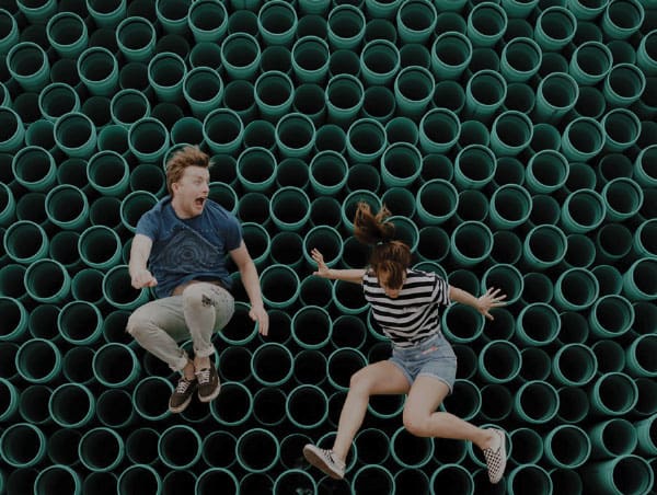 Party_School Young male and female jumping and having fun